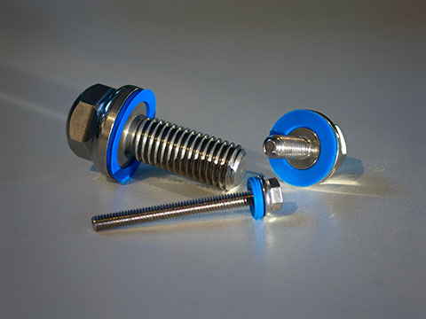 Hygienic bolts, washers and nuts designed to prevent contamination risk