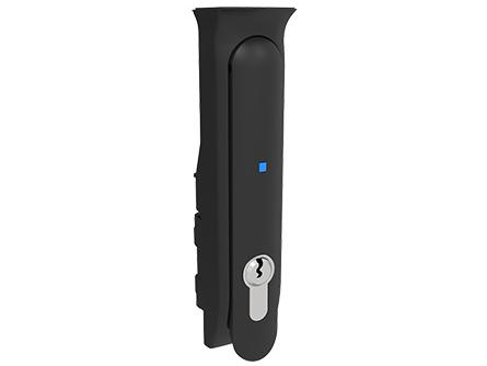 Electronic locking swinghandle latch with modular security options