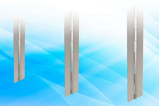 Stainless steel piano hinges for heavy panels