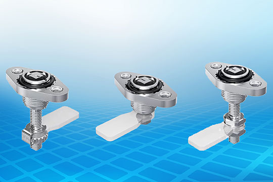 Flush compression rotary latches in stainless steel