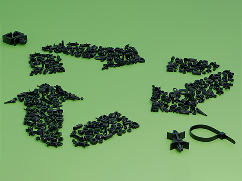 TR introduces nylon fasteners made from 100% recycled materials