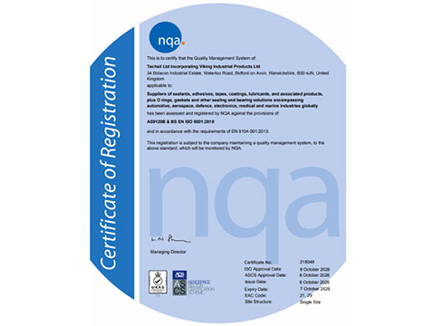 TECHSiL and Viking Tapes achieve AS9120b certification