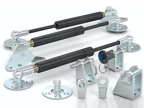 Increased flexibility for gas strut installation