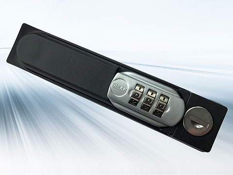Dirak swinghandle with combination lock and key cylinder